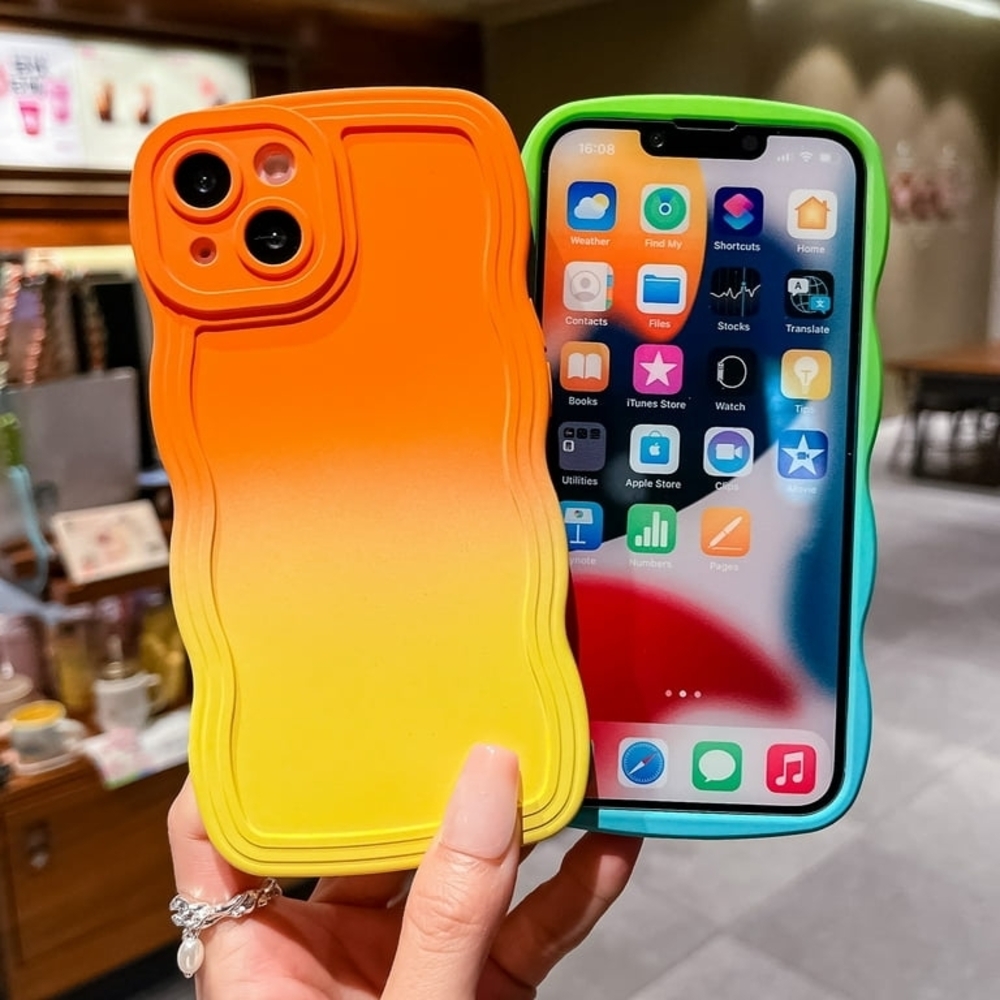 (2) Anuck iPhone XR Gradient Orange/Yellow and Green/Blue Phone Cases (2)